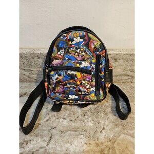 Vintage 90's Nicole Miller Mickey Mouse Walt Disney Gallery Mini Backpack Purse
